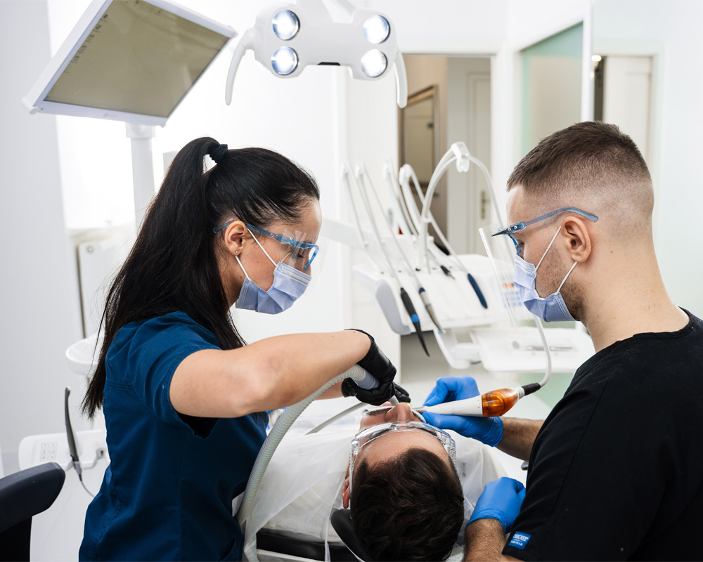 Airflow stain-removal polishing treatment at Northdene Dental Surgery