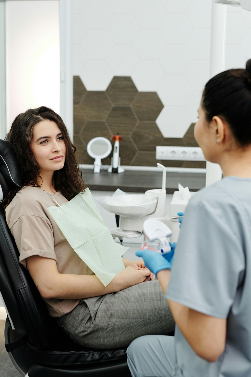 Patient speaking with a Northdene dentist