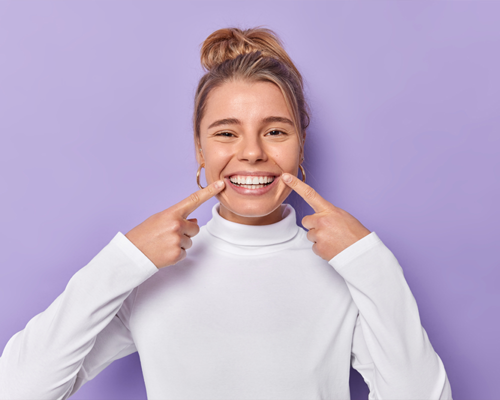 Patient using Invisalign aligners